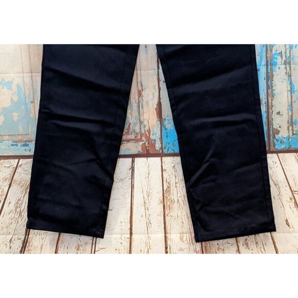 Nautica Boys Size 12 Husky Navy Adjustable Waist Flat Front Straight Pants - Picture 5 of 12